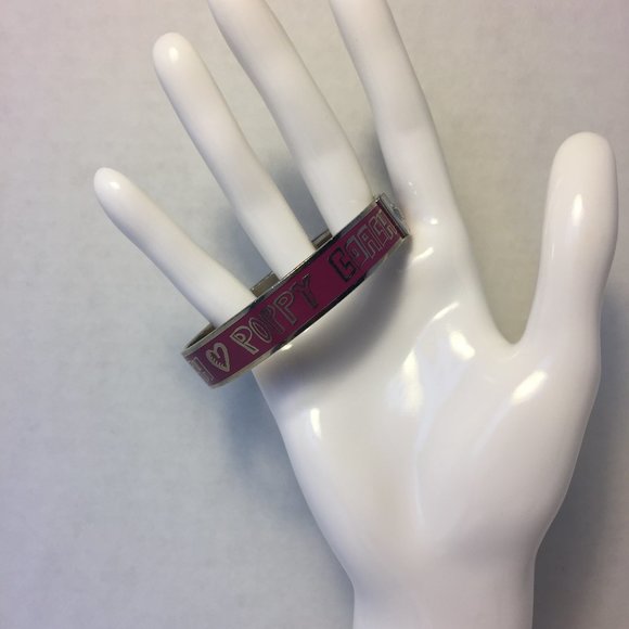 🐎🖤💗COACH Silver/Pink Poppy Bangle💗🖤🐎 - Picture 2 of 6